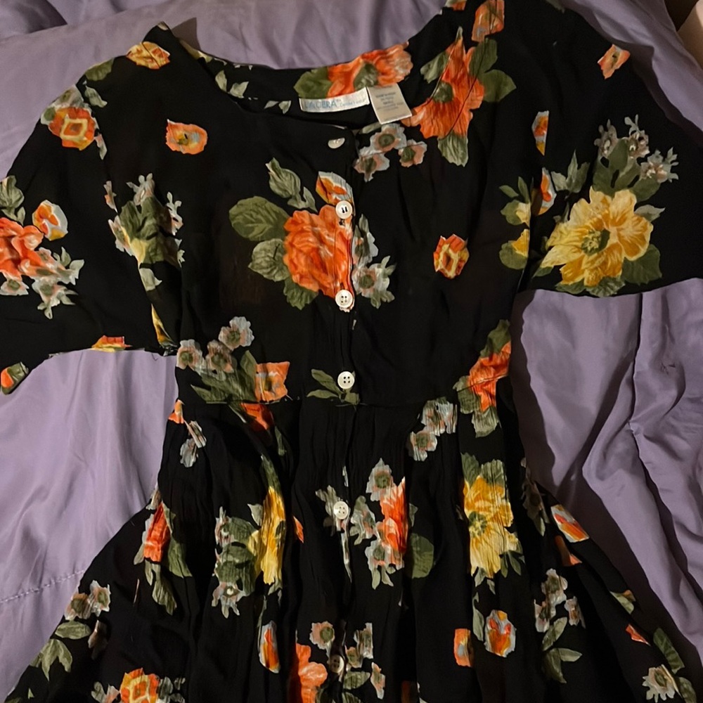 floral long button up dress